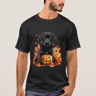 Black Lab Dog Mom Dad Halloween Fall Funny T-Shirt