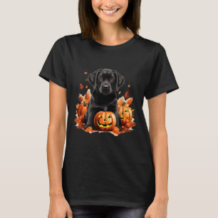 Black Lab Dog Mom Dad Halloween Fall Funny T-Shirt