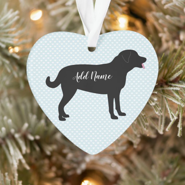 Black Lab Dog Personalized Name Ornament (Tree)