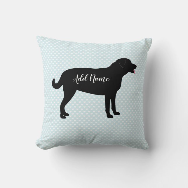Black Lab Dog Personalized Name  Throw Pillow (Front)