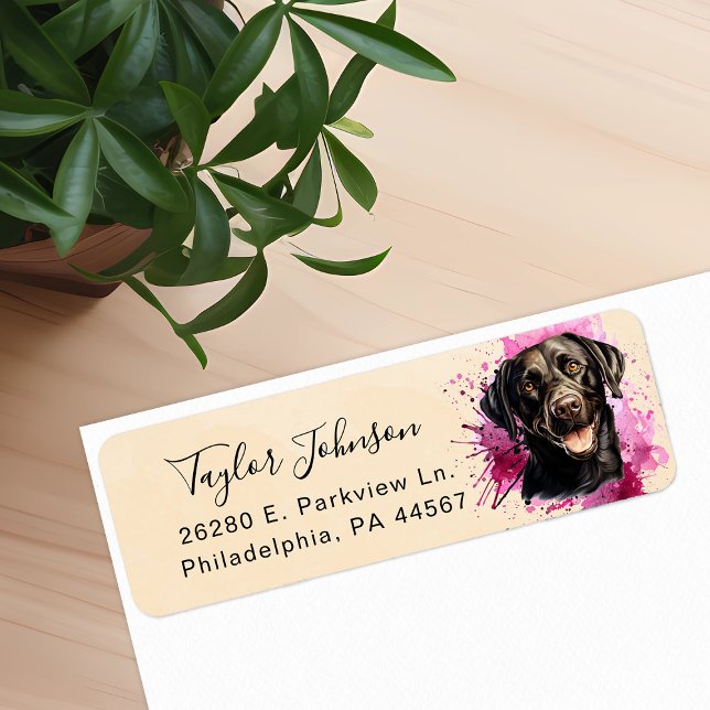 Black Lab Dog Return Address Label (Creator Uploaded)