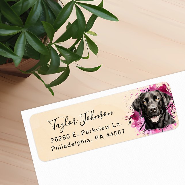 Black Lab Dog Return Address Label (Creator Uploaded)