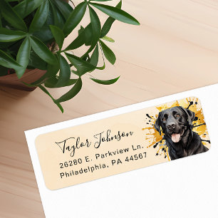 Black Lab Dog Return Address Label