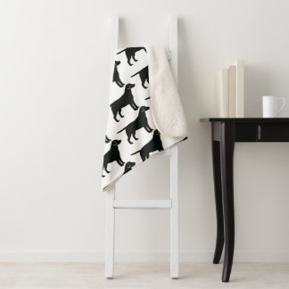 Black Lab Dog Sherpa Blanket