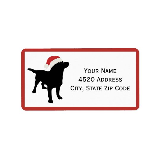 Black Lab Dog wearing Santa Christmas Hat