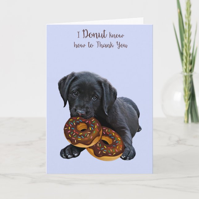 Black Lab Doughnut Card - Dog Doughnut Card - (Front)
