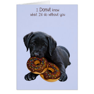 Black Lab Doughnut Card - Dog Doughnut Card