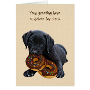 Black Lab Doughnut Card - Dog Doughnut Card