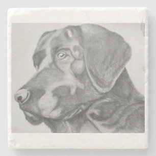 Black lab drink coaster