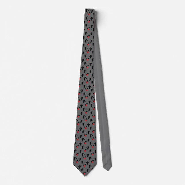 Black Lab Face Pattern Tie (Front)