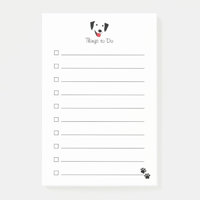 Black Lab Face Post-it Notes (Front)