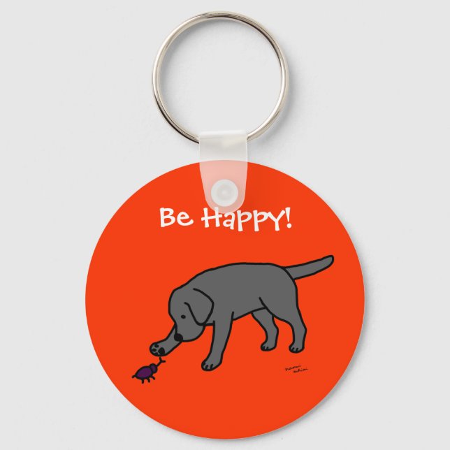 Black Lab Friendly Keychain (Front)
