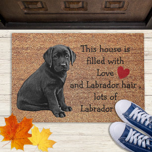 Black Lab Funny Dog Rustic Coir Entry Labrador Doormat
