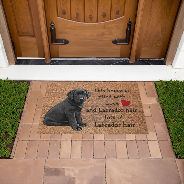 Black Lab Funny Dog Rustic Coir Entry Labrador Doormat Zazzle