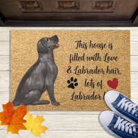 Black Lab Funny Dog Rustic Coir Welcome Labrador