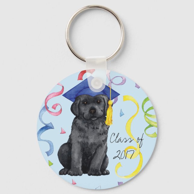Black Lab Graduate Keychain (Front)