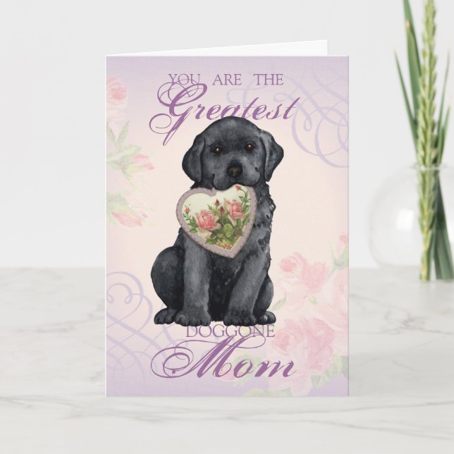 Black Lab Heart Mom Card (Front)