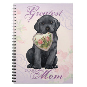 Black Lab Heart Mom Notebook