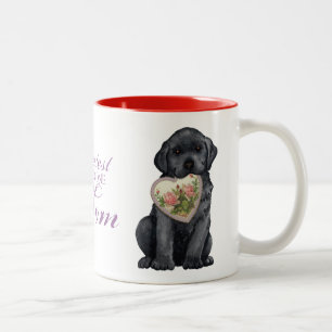 Black Lab Heart Mom Two-Tone Coffee Mug