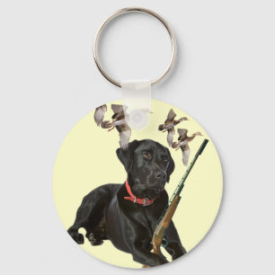 Black Lab hunts Keychain