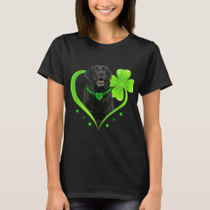 Black Lab In Shamrock Heart St Patricks Day Gift D T-Shirt