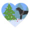 Black Lab in the Forest Decorating Christmas Tree