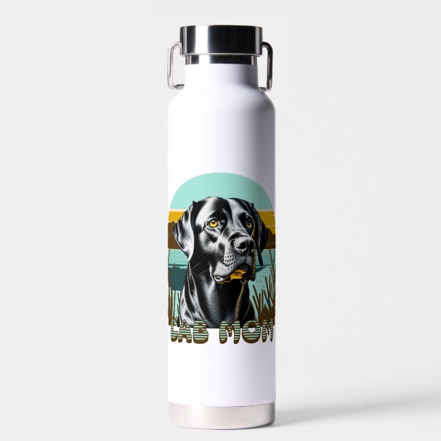 Black Lab | Lab Mom Dog Personalized Water Bottle (Front)