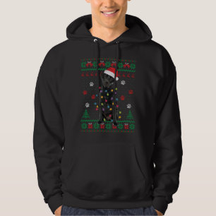 Black Lab Labrador Christmas Lights Santa Dog Love Hoodie