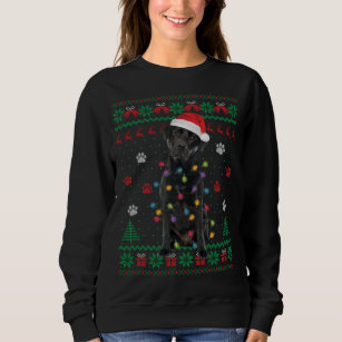 Black Lab Labrador Christmas Lights Santa Dog Love Sweatshirt