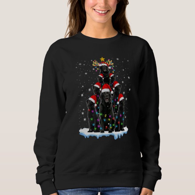 Black Lab Labrador Christmas Tree Light  Christmas Sweatshirt (Front)