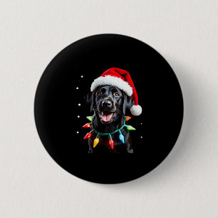 Black Lab Labrador Christmas Tree Light Pajama Dog 2 Inch Round Button