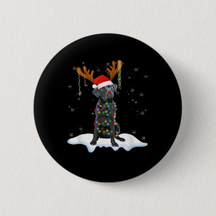 Black Lab Labrador Christmas Tree Light Pajama Dog 2 Inch Round Button