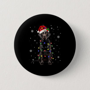 Black Lab Labrador Christmas Tree Light Pajama Dog 2 Inch Round Button