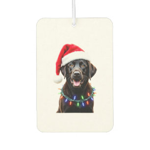 Black Lab Labrador Christmas Tree Light Pajama Dog Air Freshener