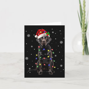Black Lab Labrador Christmas Tree Light Pajama Dog Card