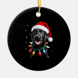 Black Lab Labrador Christmas Tree Light Pajama Dog Ceramic Ornament