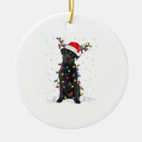 Black Lab Labrador Christmas Tree Light Pajama Dog