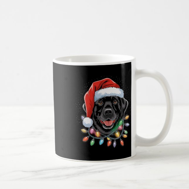 Black Lab Labrador Christmas Tree Light Pajama Dog Coffee Mug (Right)