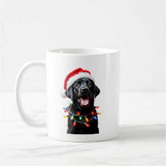 Black Lab Labrador Christmas Tree Light Pajama Dog Coffee Mug