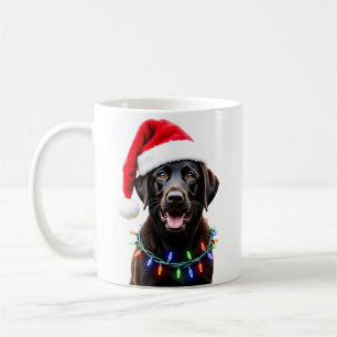 Black Lab Labrador Christmas Tree Light Pajama Dog Coffee Mug