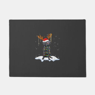 Black Lab Labrador Christmas Tree Light Pajama Dog Doormat