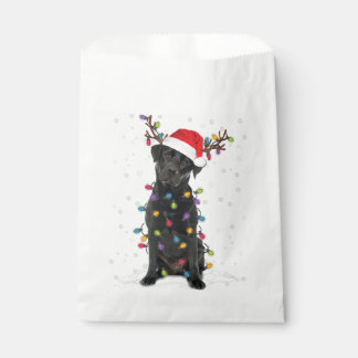 Black Lab Labrador Christmas Tree Light Pajama Dog Favour Bag