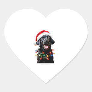 Black Lab Labrador Christmas Tree Light Pajama Dog Heart Sticker