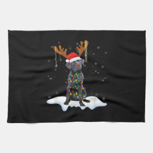 Black Lab Labrador Christmas Tree Light Pajama Dog Kitchen Towel