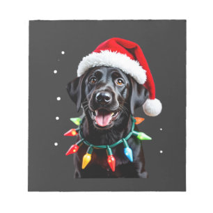 Black Lab Labrador Christmas Tree Light Pajama Dog Notepad
