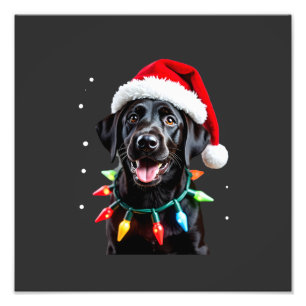 Black Lab Labrador Christmas Tree Light Pajama Dog Photo Print