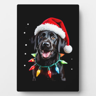 Black Lab Labrador Christmas Tree Light Pajama Dog Plaque