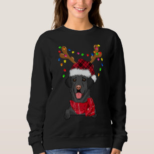 Black Lab Labrador Christmas Tree Light Pajama Dog Sweatshirt