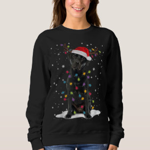 Black Lab Labrador Christmas Tree Light Pajama Dog Sweatshirt