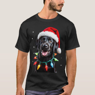 Black Lab Labrador Christmas Tree Light Pajama Dog T-Shirt